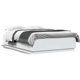 vidaXL Okvir kreveta s LED svjetlima bijeli 140 x 200 cm drveni Cijene