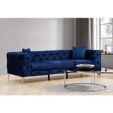 Atelier Del Sofa Temno modra žametna sedežna garnitura 237 cm Como – Cene