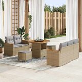  Sjedeća garnitura za vrt 10 kom. 7-Broj sjedala Bež 204 x 179 x 85 cm | shoptok.hr