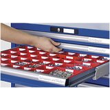 LISTA Predalnik, jeklena pločevina, VxŠ 1000 x 1431 mm, 8 predalov, nosilnost 200 kg, encijan modra | Shoptok.si