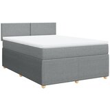 Maison Chic Box spring postelja - Vzmetna postelja z vzmetnico svetlo siva 160x200 cm žamet SL17884, (21894588) | Shoptok.si