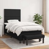 vidaXL Box spring postelja z vzmetnico črna 90x200 cm blago | Shoptok.si