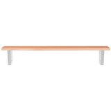  Zidna polica za umivaonik od čelika i masivne hrastovine Smeđa 100 x 40 x 2 cm | shoptok.hr