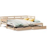 vidaXL Izvlečna dnevna postelja s predali 80x200 cm trdna borovina | Shoptok.si