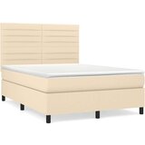  Box spring postelja z vzmetnico krem 140x200 cm blago, (20896326) | Shoptok.si
