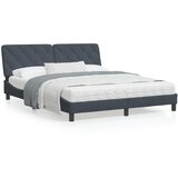 vidaXL Posteljni okvir z vzglavjem temno siv 160x200 cm žamet Cene