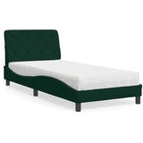 Krevet s madracem tamnozeleni 90x190 cm baršunasti | Eponuda.com
