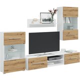 TV elementi od 5 dijelova s LED rasvjetom, umjetni hrast, inženjersko drvo | shoptok.hr