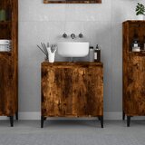 vidaXL Omarica za umivalnik dimljen hrast 58x33x60 cm inženirski les | Shoptok.si