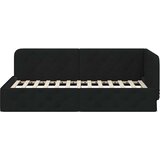  Kutni okvir kreveta Crna 90 x 200 cm tkanina | shoptok.hr