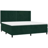  box spring s madracem LED tamnozeleni 200x200 cm baršun | shoptok.hr