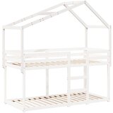 Krov za dječji krevet bijeli 213x85,5x144,5 cm masivna borovina | Eponuda.ba