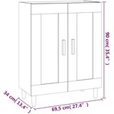  Komoda sonoma hrast 69,5x34x90 cm konstruiran les, (20654284) | Shoptok.si