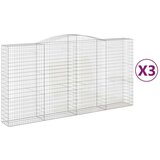  Lučne gabionske košare 3 kom 400x50x200/220cm pocinčano željezo | shoptok.hr