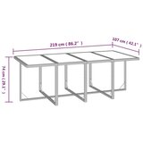  Vrtna garnitura - 9-dijelni vrtni blagovaonski set s jastucima crni od poliratana - Crna Dužina stola 219 cm 8x fotelja + stol 1 | shoptok.hr