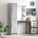 vidaXL Stol sa skladištenjem Siva Sonoma Konstruirano drvo | shoptok.hr
