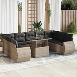  10-dijelni set vrtnih sofa od poliratana s jastucima sivi | shoptok.hr