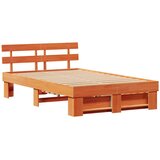  Krevetna konstrukcija s uzglavljem Vosak smeđa 120 x 190 cm | shoptok.hr