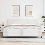 Krevet s opruga kutije Bijelo 200 x 200 cm Umjetna koža | Eponuda.com
