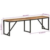  Klupa 160 x 35 x 46 cm od masivnog drva manga | Eponuda.com