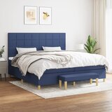 The Living Store Box spring postelja z vzmetnico moder 200x200 cm blago - Box Spring Postelja, (21512040) Cene