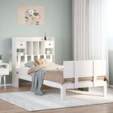 vidaXL Krevet s regalom za knjige bez madraca bijeli 90x190cm borovina | shoptok.hr