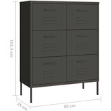 vidaXL Omarica s predali antracitna 80x35x101,5 cm jeklo | Shoptok.si