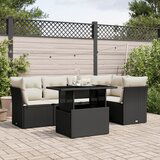 vidaXL 6-dijelni set vrtnih sofa s jastucima crni od poliratana | shoptok.hr
