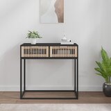 vidaXL Konzolni stol crni 80x30x75 cm od konstruiranog drva i željeza Cijene