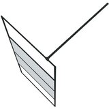 Pregrada za tuš crna 90 x 195 cm s napola mutnim staklom ESG | shoptok.hr