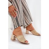 Boto Women's Heeled Sandals With Weaving Beige Ciariloria | shoptok.hr