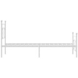 Metalni okvir kreveta uzglavlje i podnožje bijeli 107x203 cm | shoptok.hr