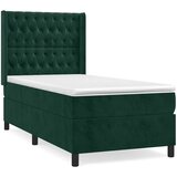 Box spring krevet s madracem tamnozeleni 90x200 cm baršunasti | shoptok.hr