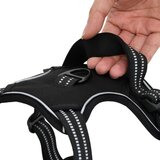 vidaXL Oprsnica za pse s reflektirajućim prugama podesiva crna S | shoptok.hr