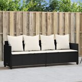 Maison Chic Ležalnik - Sončna ležalnik z blazinami črn poli ratan, (22043274) | Shoptok.si