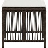 vidaXL Vrtni taburei s jastucima 4 kom smeđi 41x41x36 cm od poliratana | shoptok.hr