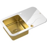 Quadron sudoper GLEN 211 + nano PVD bijelo staklo/zlato s daljinskim upravljanjem | shoptok.hr