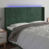  Posteljno vzglavje temno zeleno 163x16x118/128 cm žamet, (20935956) | Shoptok.si