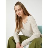 Koton V-Neck Knitwear Sweater Knit Long Sleeve Ribbed Cene