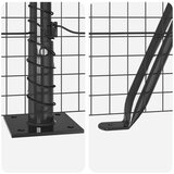 vidaXL zavarena žičana ograda s 7 flanged stupova Siva 0.5x100 m Čelik | shoptok.hr