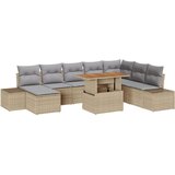  9-dijelni vrtni kauč set s jastučićima bež poli ratan | shoptok.hr