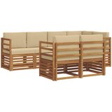  Sekcijska garnitura s jastukom 7 pcs Prirodna i bež | shoptok.hr