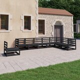 Maison Chic Seti vrtnega pohištva - Vrtna garnitura - Vrtni pohištvo set 8-delna črna trdna borovina, (21800752) | Shoptok.si