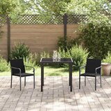  Vrtni set za objed 3 pcs Crna i Siva PE ratan | shoptok.hr