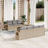  8-dijelni set vrtnih sofa od poliratana s jastucima bež | shoptok.hr