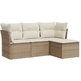 Maison Chic Seti vrtnega pohištva - Vrtna garnitura - Vrtni pohištvo set 4-delna z blazinami bež poli ratan, (21809049) | Shoptok.si