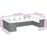  10-dijelni set vrtnih sofa s jastucima crni od poliratana | shoptok.hr