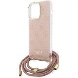  Originalna GUESS Hardcase GUHCP15LHC4SEP torbica za iPhone 15 Pro (Crossbody Cord 4G Print / pink) | shoptok.hr