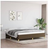  Posteljni okvir temno rjava 200x200 cm blago | Shoptok.si