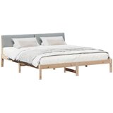  Okvir kreveta s uzglavljem Smeđa i svijetlo siva 200 x 200 cm | Eponuda.ba